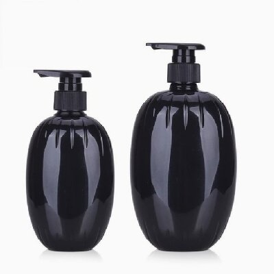 Plastic skin care packaging material - Elliptical scratch pattern relief shampoo and conditioner PET bottle